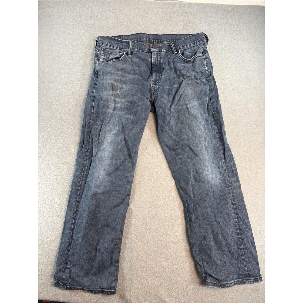 Levi's 569 Jeans Mens 36x30 Dark Wash Blue Relaxed Straight‎ Denim Distressed